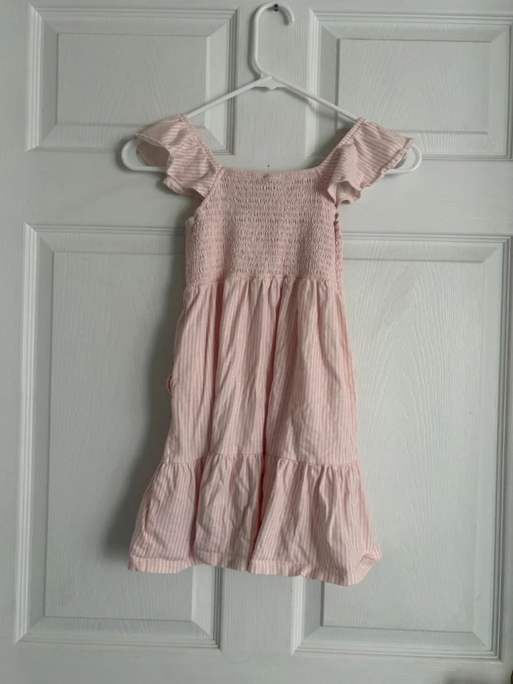Girls Old Navy Pink and White Striped Short Sleeve Dress